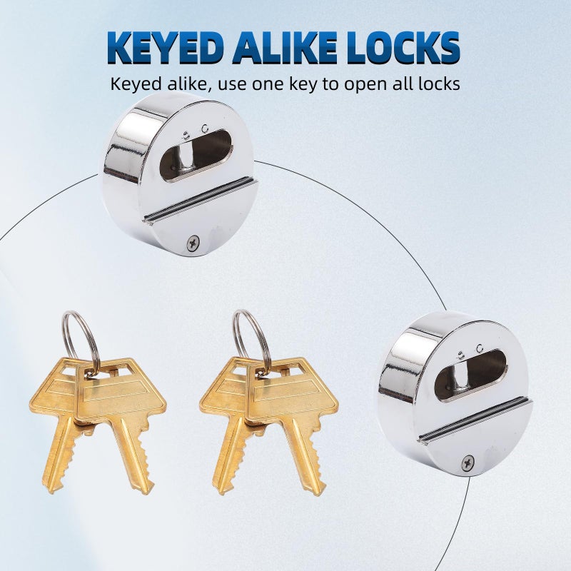 أقفال Mardili Lock المخفية للمقطورة مع مفاتيح على حد سواء، قفل عفريت 2-7/8 بوصة، قفل باب الشاحنات المتحركة والشاحنات، فولاذ صلب، عبوة من قطعتين - Image 5